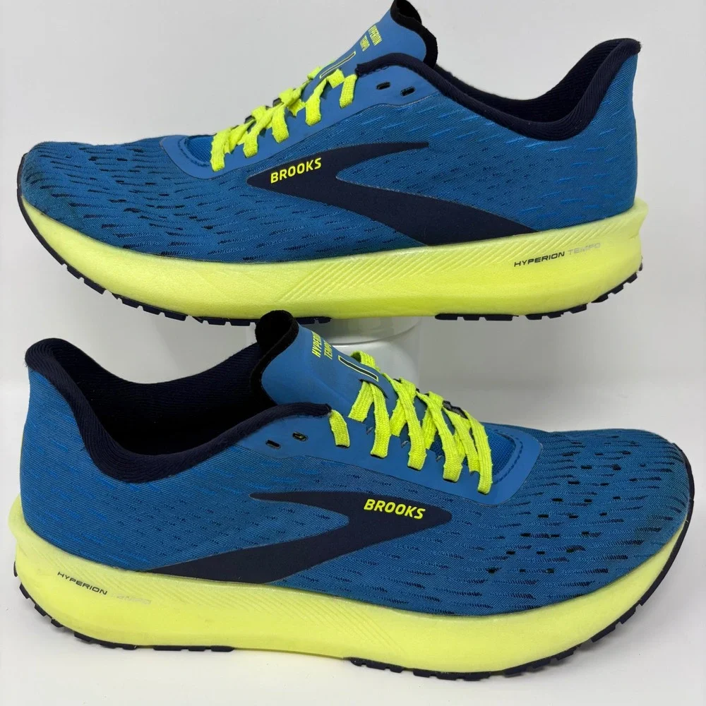 Brooks Hyperion Tempo Mens Size 9.5 Blue Yellow Running Shoes (1103391D491)